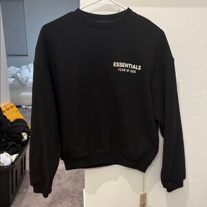 Fear of God Essentials Black Crewneck Sweater